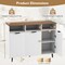 Sideboard Buffet Cabinet Kitchen Storage Cabinet with 5-Position Adjustable Shelves-White